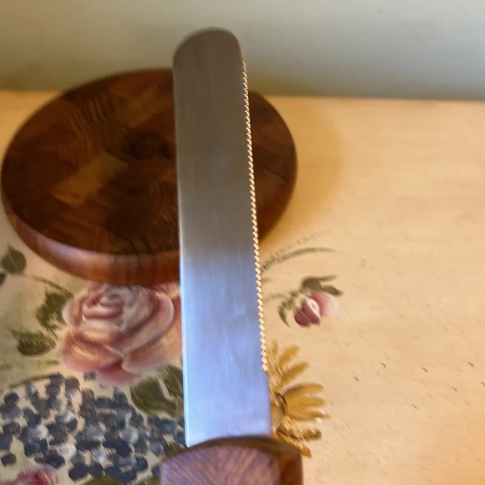 Dansk Vintage Mid Century Modern Wooden Cheese Board & Knife Set